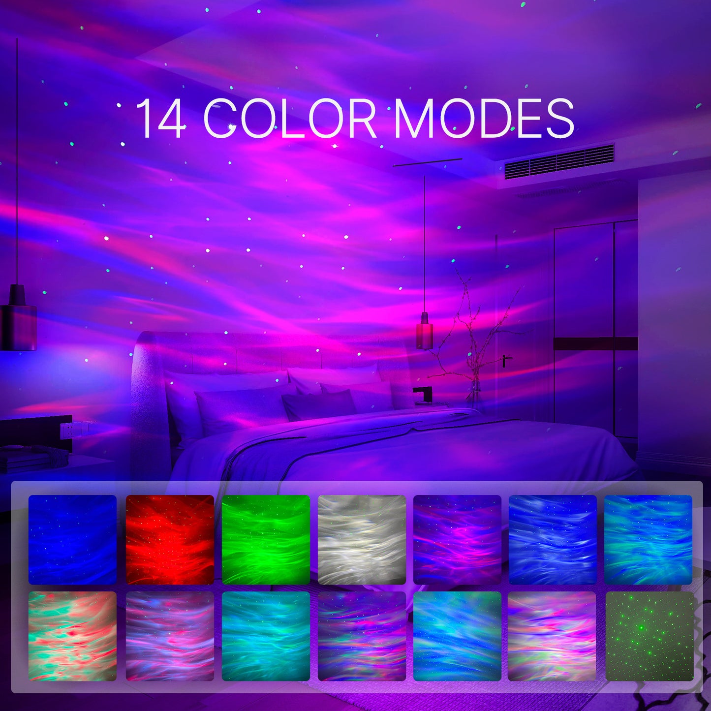 Intelligent Flying Saucer Star Projector with Bluetooth Audio