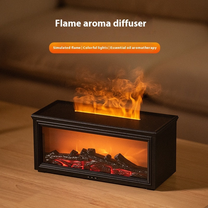 LED 3D Flame Effect Essential Oil Diffuser | Fireplace-Style Aromatherapy for Relaxing Home Atmosphere